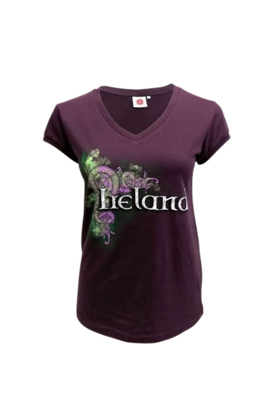Purple Celtic Ireland Ladies V-Neck Shirt