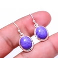thumbnail image 1 of Purple Charoite 925 Silver Plated Earring 1.17", Purple Charoite Earring E_9507_348_42, 1 of 2