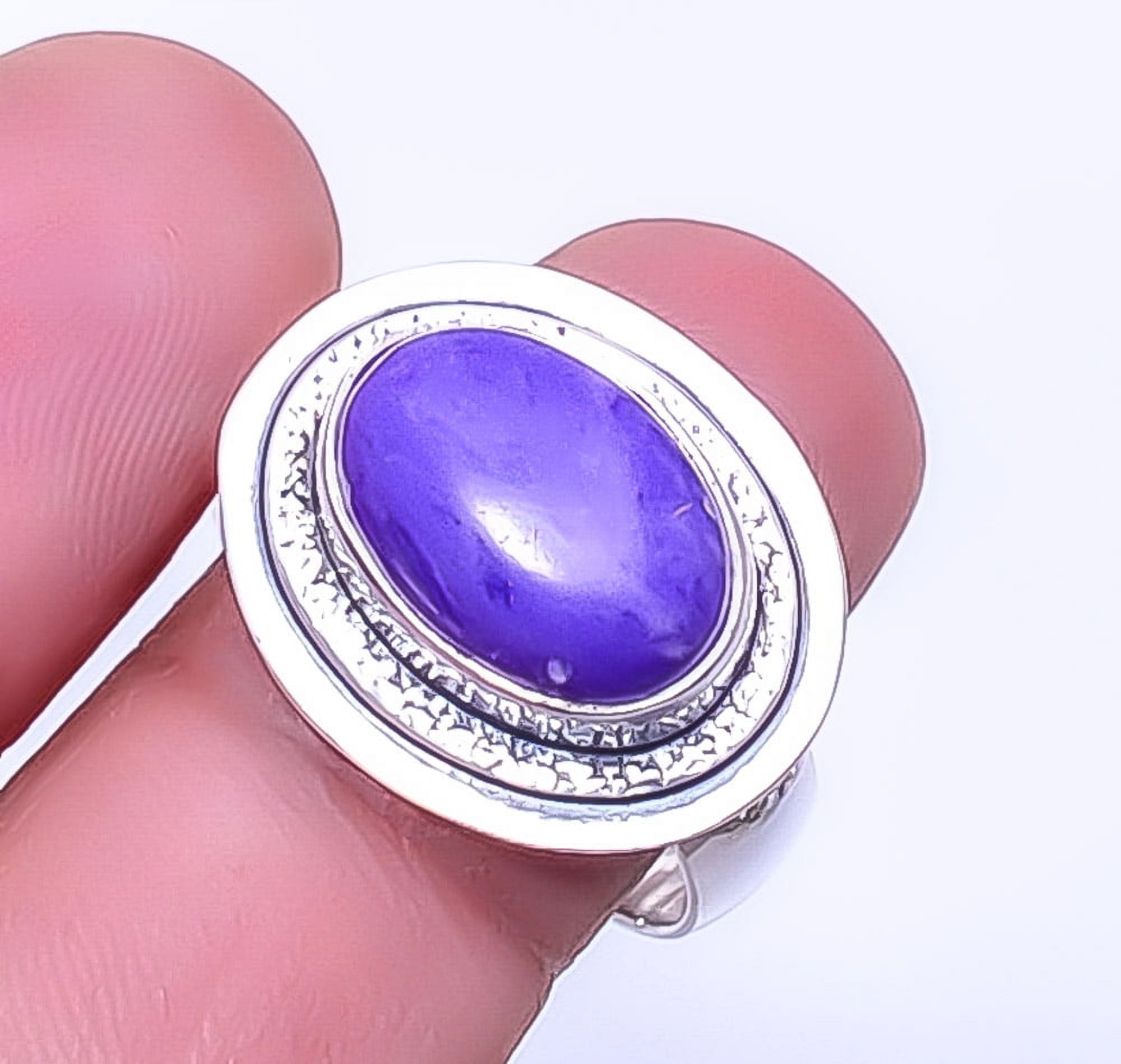 ZAM GEMS Purple Charoite Gemstone 925 Sterling Silver Jewelry Handmade Ring s.10 Sku37, Purple Ring, Gemstone Ring