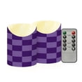 thumbnail image 1 of Purple Checked Pattern Flameless Candles 2 PCS with Remote Realistic Moving Flame LED Tapered Pillar Set for Home Decor, 1 of 7