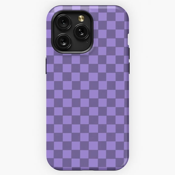 Purple Checker Pattern Minimal Aesthetic Grid iPhone 11 12 13 14 15 16 17 Pro Max Case