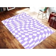 thumbnail image 1 of Purple Checkered Area Rug,Cool Checkered Design Washable Rug,Non-Slip Non-Shedding Low Pile Fade Resistant Rug for Entryway, Bedroom, Kitchen, Bathroom 5x8ft, 1 of 6