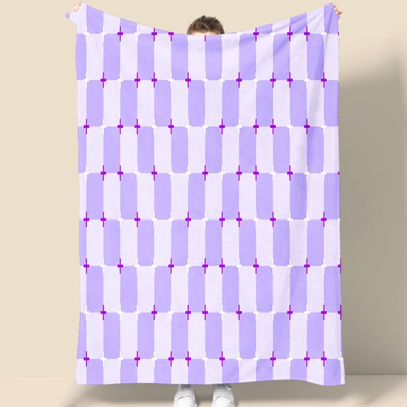 Purple Checkered Pattern Tapestry 70.07 x 90.55 Inches Wall Hanging for Bedroom Living Room Dorm Decor