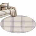 thumbnail image 1 of Purple Checkered Round Rug 3ft Washable Circle Entryway Rugs Non Slip Rustic Farmhouse Buffalo Plaid Area Rug Indoor Floor Carpet for Bedroom Kitchen Living Room Home Office Dining Room Nursery, 1 of 9