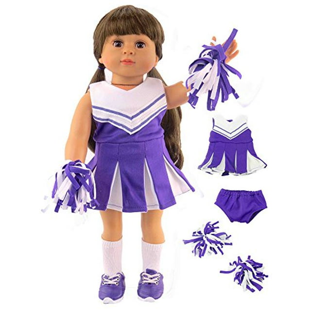 Purple Cheerleader Outfit For 18 Inch Dolls | American Fashion World ...