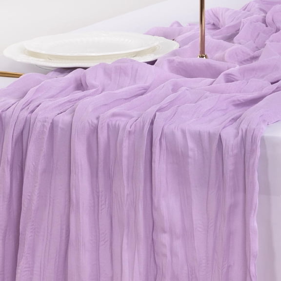 Purple Cheesecloth Table Runner Mothers Day Summer Boho Rustic Gauze Dusty Pink Farmhouse 120 inch 10FT Cheese Cloth for Wedding Party Baby Shower Birthday Home Decor Holiday Decorations