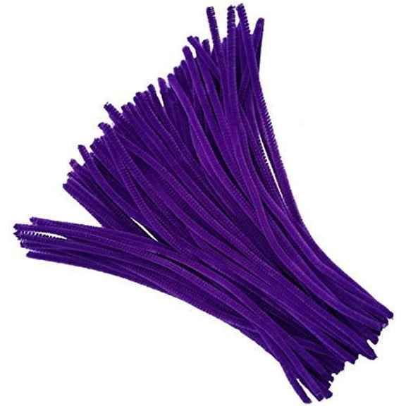 Purple Chenille Stems Pipe Cleaners for Arts and Crafts - Pack of 100