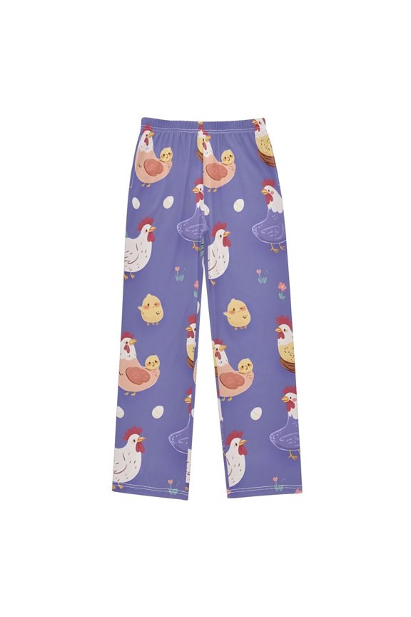 Purple Chicken Hen Pattern Pajama Pants Soft Lightweight Lounge Pants Bottoms Sleep Pants Warm Comfy