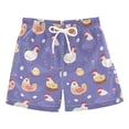 thumbnail image 1 of Purple Chicken Hen Pattern Swim Trunks Quick Dry Beach Pool Board Shorts Lightweight Stylish Print Sizes 2T to XL, 1 of 8