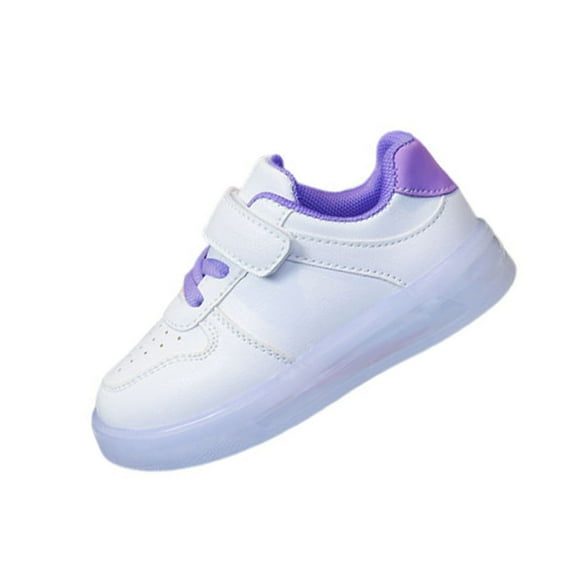 Purple Children'S Light-Up Sneakers Featuring Soft Cushioned Insoles, Supportive Arch For Running And Play, Ideal For School Age Kids And Outdoor Activities