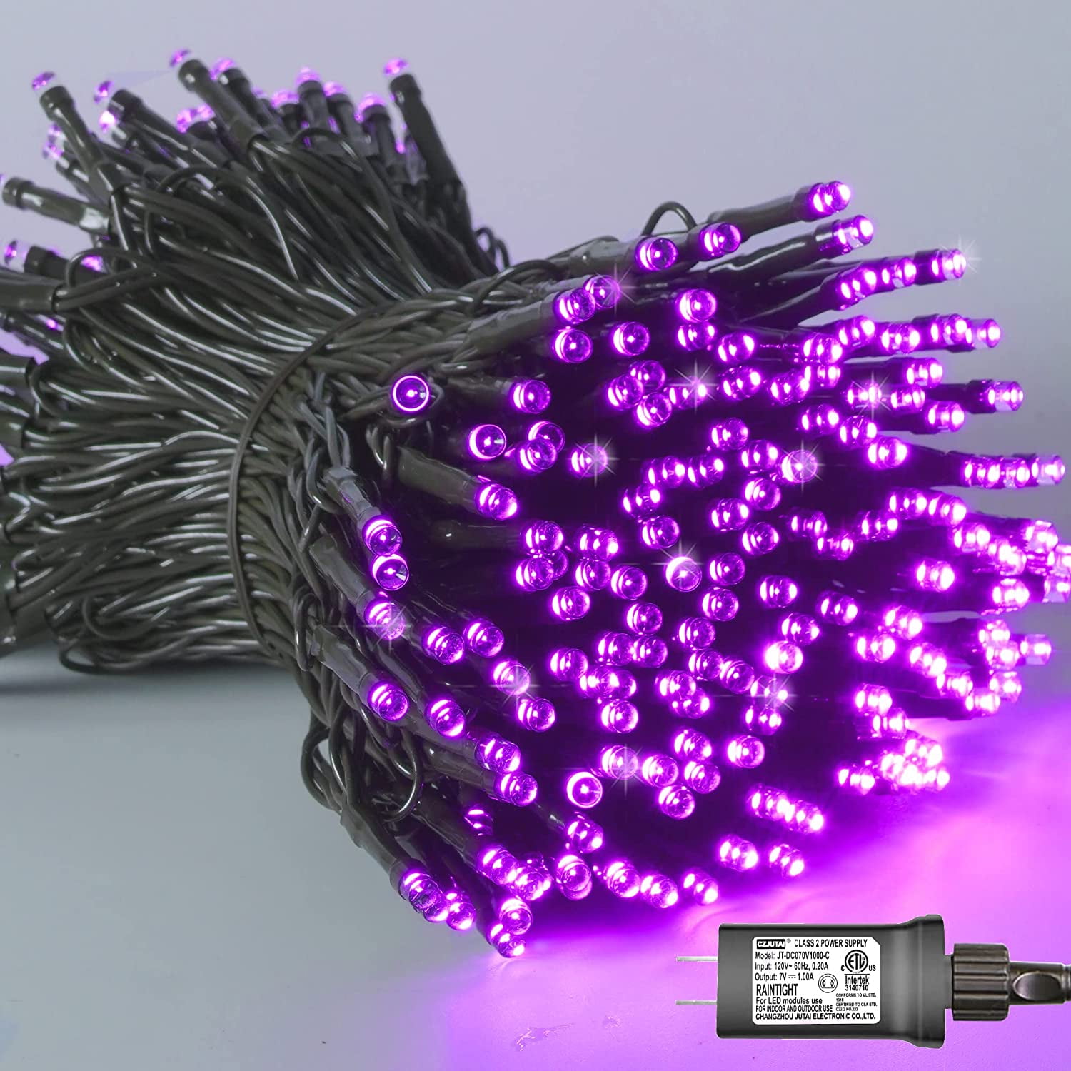 Purple Christmas Lights 200 LED Outdoor Waterproof Twinkle Lights