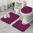 thumbnail image 1 of Purple Christmas Star Pattern Bathroom Rugs Sets 3 Piece,Toilet Cover Set,Absorbent Non Slip Bathroom Mats Sets with U-Shaped Contour Rug Toilet Rug Set, 1 of 5