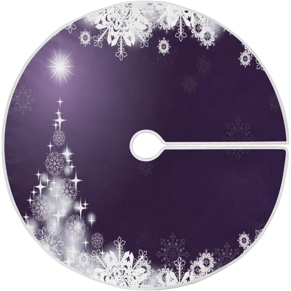 Purple Christmas Tree Tree Skirt Xmas Tree Ornament for Home Holiday Christmas Party Decoration 35.4 Inches