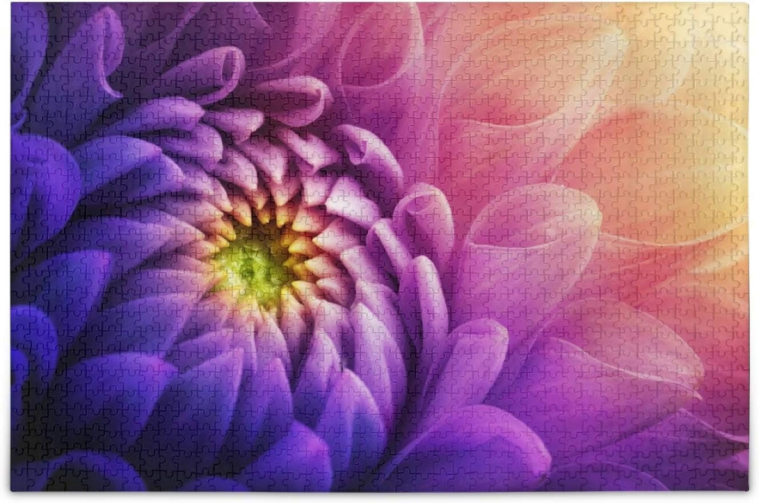 Purple Chrysanthemum Flower Puzzle for Adults 500 Piece Puzzles Game