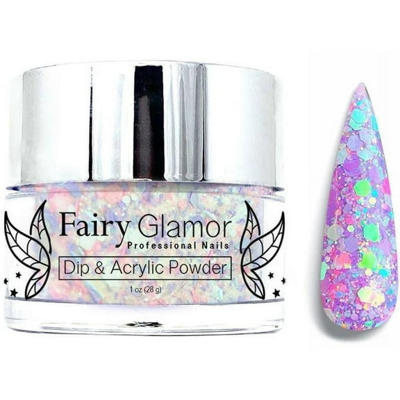 Purple Chunky Glitter Dip and Acrylic Nail Powder - Candy Unicorn - Fairy Glamor