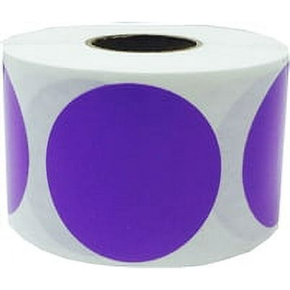 Purple Circle Dot Stickers | 1.5" Inches Round | 500 Pack