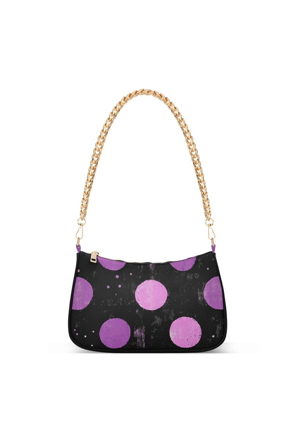 Purple Circle Women Handbags Shoulder Bag Cross Body Bag with Crossbody Strap Hobo Bags Chain Strap