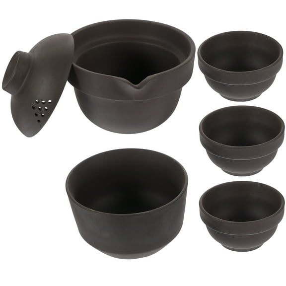 Purple Clay Cup Set Tea Mug Ceramic Glass Kettle Travel Teaware Kit Teapot