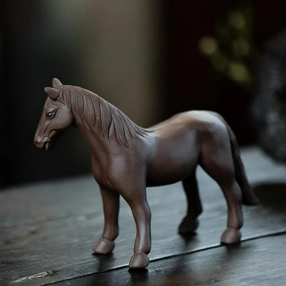 Purple Clay Tea Pet Sculpture Crafts Tea Set Decoration Accessories Chinese Zodiac Horse Statue Ornaments
