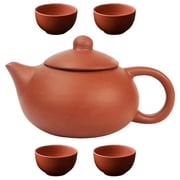 Vosarea Traditional Chinese Zisha Ceramic Teapot Set with Assorted Colors, Authentic Teaware for Home Brewing