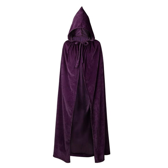 Purple Cloak Kids Long Purple Hooded Cape Costume Halloween Wizard Cloak Velvet Super Hero Capes in Party Dark Purple 39.4"