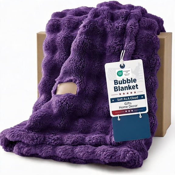 Purple Cloud Texture Throw Blanket 50" 60"