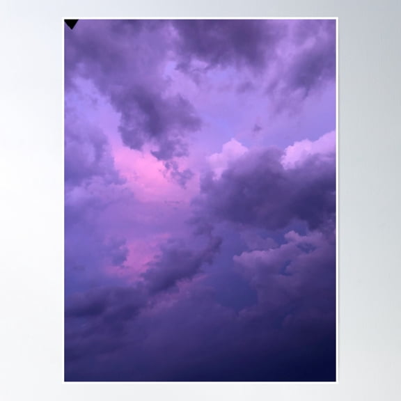 Purple Clouds Poster Wall Art, Modern Wall Decor, 12x18 UNFRAMED