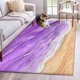 thumbnail image 1 of Purple Coastal Beach Area Rugs 2.7'x5', Washable Small Throw Rugs for Kitchen Bedroom, Summer Nautical Ocean Beige Seaside Indoor Outdoor Rug Non-Slip Low Pile Carpet Runner Reversible Floor Mats, 1 of 8