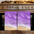 thumbnail image 1 of Purple Coastal Beach Kitchen Towels Set of 2, Summer Nautical Ocean Beige Seaside Absorbent Dish Towels for Kitchen, Microfiber Hand Towel, Quick Drying Tea Towel for Cleaning Decorative Dishcloths, 1 of 7