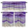 thumbnail image 1 of Purple Coastal Kitchen Curtains Sets for Windows 24 Inch Length, Summer Beach Nautical Abstract Art Rod Pocket Window Treatments Tier Curtains and Valances Set for Bedroom/Bathroom, 1 of 8