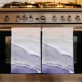 thumbnail image 1 of Purple Coastal Wave Kitchen Towels Set of 3, Summer Modern Ocean Beach Absorbent Dish Towels for Kitchen, Microfiber Hand Towel, Quick Drying Tea Towel for Cleaning Decorative Dishcloths, 1 of 7