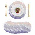 thumbnail image 1 of Purple Coastal Wave Round 13 Inch Placemats Set of 6, Summer Modern Ocean Beach HeatResistant Non Slip Place Mats for Dining Table, Wipeable Braided Kitchen Table Mats for Housewarming, 1 of 9