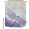 thumbnail image 1 of Purple Coastal Wave Shower Curtain, Waterproof Shower Curtains for Bathroom, Summer Modern Ocean Beach Washable Fabric Bathtub Curtain Set Bath Decor with 12 Hooks 72"x78", 1 of 8
