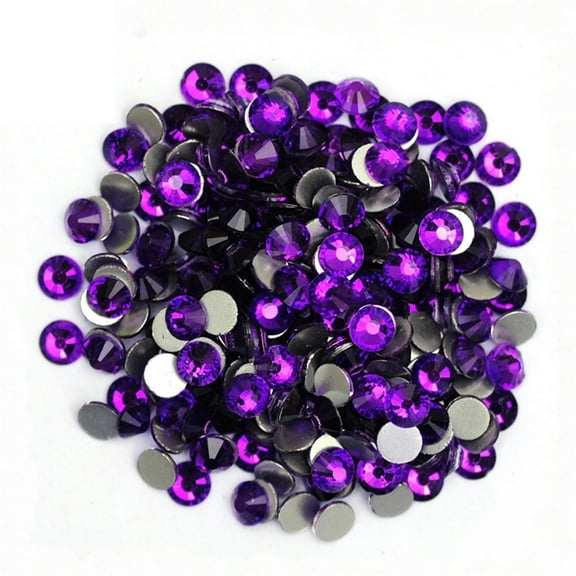 Purple Cold Strass Nail Art Non Hotfix Crystals Flat Back Glass Rhinestones For Crafts