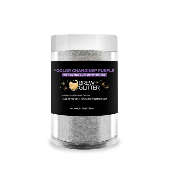 Brew Glitter - Color Changing Purple Edible Drink Glitter - Bold Sparkle, Beverage-Safe, 25g