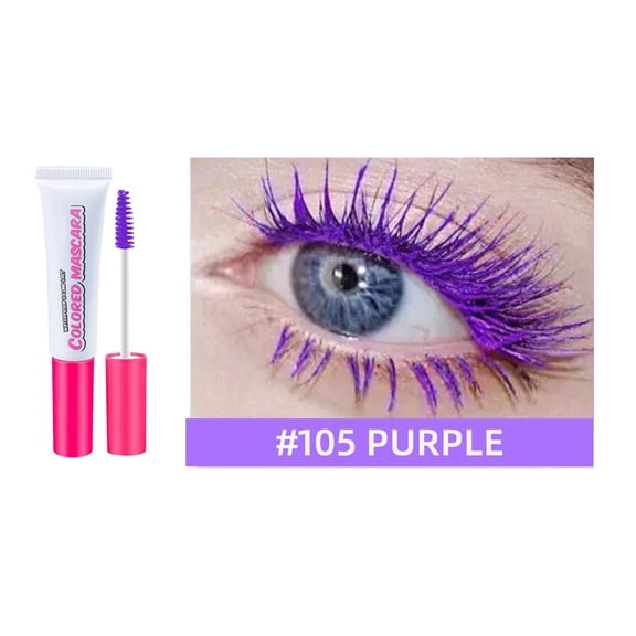 Purple Colored Mascara Double Effect Waterproof Smudge Proof Voluminous Curling Long Lasting Makeup 8g for Dramatic Eyes