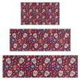 thumbnail image 1 of Purple Colorful Skull Flower Pattern Kitchen Rugs Sets Of 3,Kitchen Runner Rugs Non Skid Washable,Decorative Kitchen Floor Mats for Kitchen,Sink,Laundry,17"x30"+ 17"x47" + 17"x59", 1 of 6