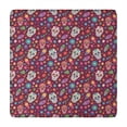 thumbnail image 1 of Purple Colorful Skull Flower Pattern Square Fitted Tablecloth with Elastic Edge,Square Table Cover,Washable Elastic Table Cover for Home Kitchen Party Decor 34"x34", 1 of 6