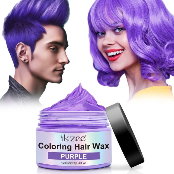 Purple Coloring Hair Wax 4.23 oz,Instant Hairstyle Cream Hair Pomades Hairstyle Wax Easy Cleaning