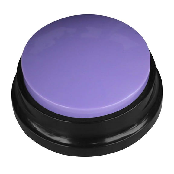 Purple Communication Button Training Toy For Pets, Recording Vocalizer Device Teach Basic Needs, Interactive Talking Aid For Dogs Cats