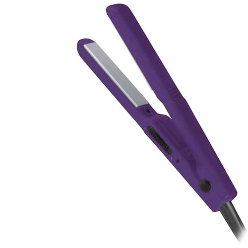 Purple Conair Flat Iron Straightener Travel Size Dual Voltage Mini Pro Ceramic 1/2" thin plate