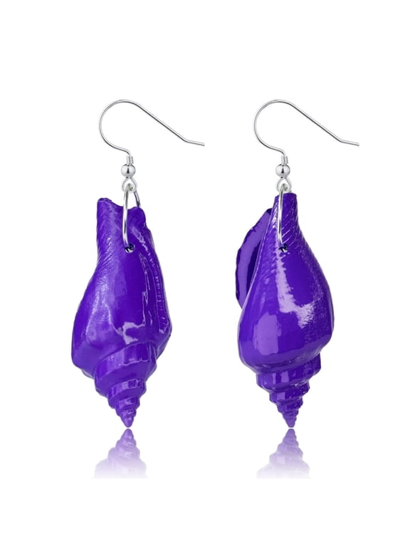 Purple Conch Shell Earrings,Ursula Theme, Lightweight Eardrop for Women