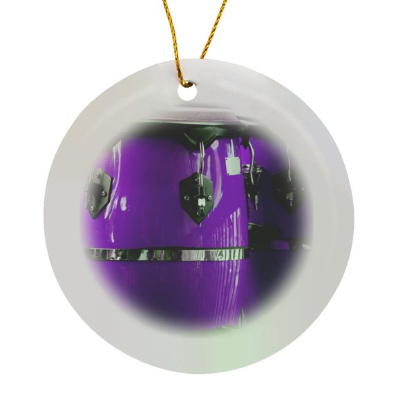 3drose, Purple Conga Drums, Circle Porcelain Ornament