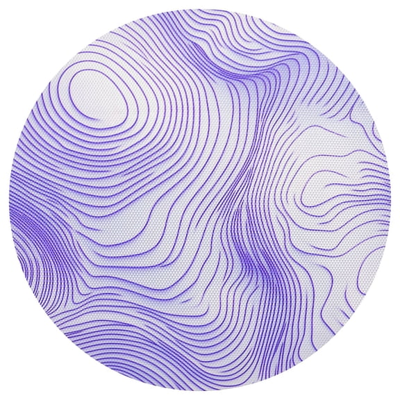 Purple Contour Lines Pattern 15.4in Diameter PVC Plate Mat, Heat-Resistant and Cuttable, Kitchen Decor
