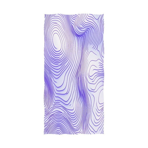 Purple Contour Lines Pattern 64''x32'' Bath Towels Lightweight Quick-Dry Breathable Soft for Gym Travel Swim