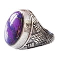 thumbnail image 1 of Purple Copper Turquoise Mans Ring, Natural Copper Turquoise, Silver Jewelry, 925 Silver Ring, Birthday Gift, Heavy Mens Ring, Arabic Design, Ottoman Style Ring, Christmas, Turkey Mens Signet Ring, 1 of 7