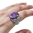 thumbnail image 1 of Purple Copper Turquoise Mans Ring, Natural Copper Turquoise, Silver Jewelry, 925 Silver Ring, Birthday Gift, Heavy Mens Ring, Arabic Design, Ottoman Style Ring, Christmas, Turkey Mens Signet Ring, 1 of 7