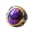 thumbnail image 1 of Purple Copper Turquoise Mens Ring, Natural Copper Turquoise, Silver Jewelry, 925 Silver Ring, Birthday Gift, Heavy Mens Ring, Arabic Design, Ottoman Style Ring, Christmas, Turkey Mens Signet Ring, 1 of 6