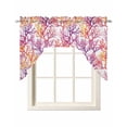 thumbnail image 1 of Purple Coral Coastal Swag Valances for Windows, Small Curtains Drapes, Summer Beach Nautical Ocean Sea Kitchen Window Curtains Over Sink Window Treatment Valance for Bedroom/Bathroom 56"x36", 1 of 5
