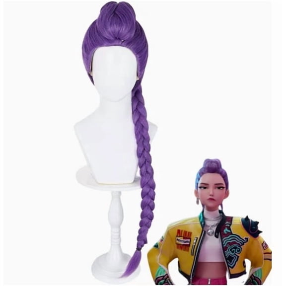 Purple Cosplay Hair Wig for Anime Costumes Realistic Synthetic Wig with Simulated Scalp for Halloween, Parties & Conventions